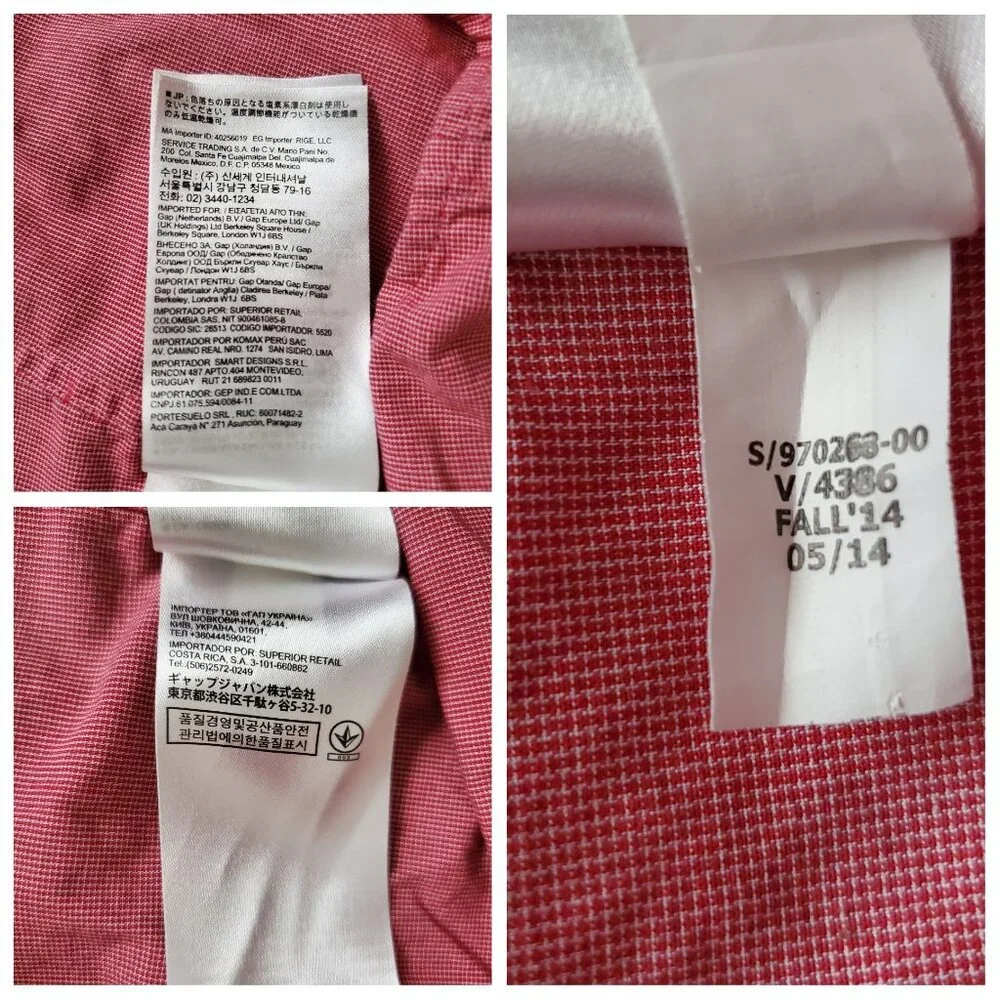 Banana Republic‎ Men's Slim Fit Long Sleeve Casual Shirt Pink/White Size Medium